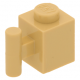 LEGO kocka 1x1 oldalán fogóval, sárgásbarna (2921)